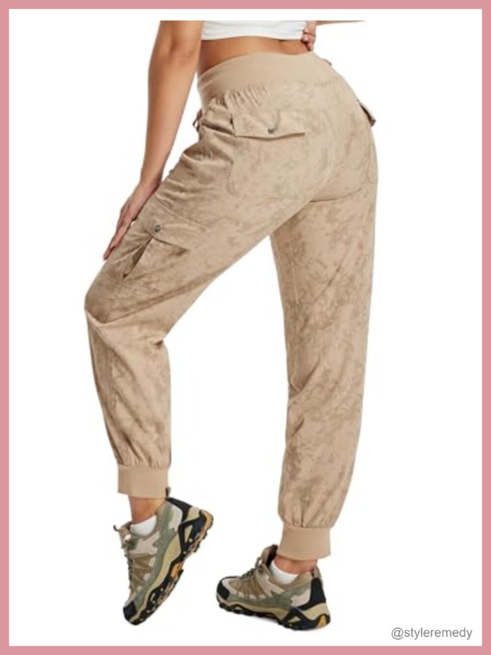 Women's Lightweight Quick Dry Hiking Cargo Pants Stretch Joggers Ankle